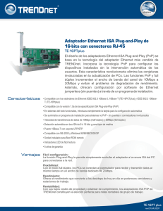 Adaptador Ethernet ISA Plug-and-Play de 16-bits con