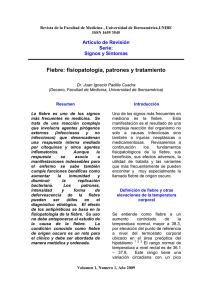 Fiebre: Fisiopatolog&iacute;a, Patrones y Tratamiento - UNIBE