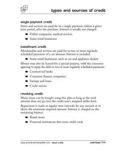 types and sources of credit