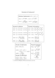 Formulario di Goniometria1 Relazione fondamentale: sin 2 x + cos 2
