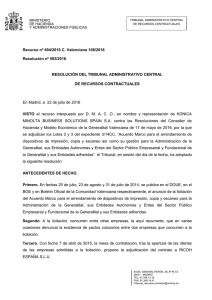Recurso nº 494/2016 C. Valenciana 108/2016 Resolución nº 593