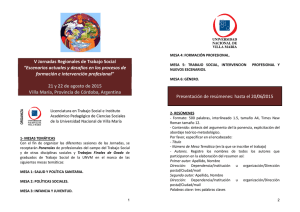 V Jornadas Regionales de Trabajo Social 2015 | Circular 2