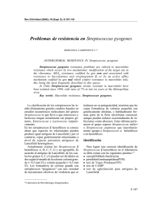 Problemas de resistencia en Streptococcus pyogenes