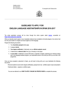 Guidelines to apply for Language and Culture Asistantships in Spain