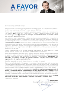 Carta de Mariano Rajoy a los ciudadanos catalanes