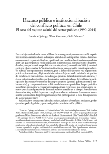 Discurso público e institucionalización del conflicto político en Chile