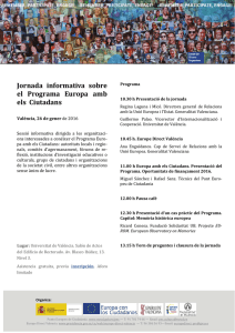 Jornada informativa sobre el Programa Europa amb els Ciutadans