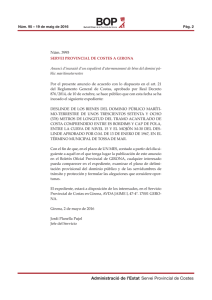 Anuncio de incoación del expediente en el Boletín de Girona