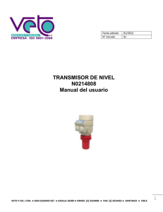 TRANSMISOR DE NIVEL N0214808 Manual del