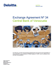 Exchange Agreement Nº 34 Central Bank of Venezuela