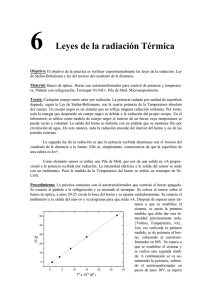 Practica 6: Leyes de la Radiación Térmica.