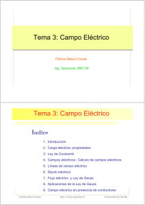 Tema 3: Campo Eléctrico Tema 3: Campo Eléctrico