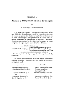 Acerca de la Ammophiletea del Este y Sur de España