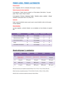 PRIMER CURSO: PRIMER CUATRIMESTRE Horario del grupo 1 y