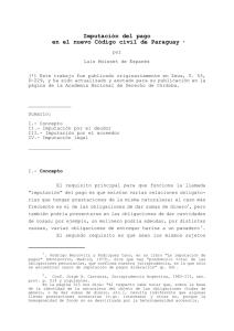 Imputación del pago en el nuevo Código civil de Paraguay