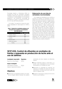SC97-026. Control de efluentes en ensilados de hierba y respuesta