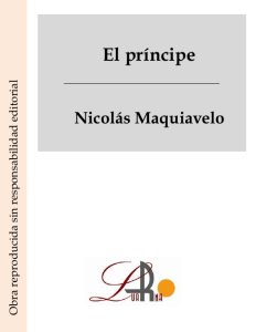 El príncipe.Nicolás Maquiavelo