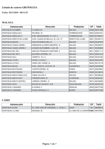 Listado de centros GRUPOGUIA MALAGA CÁDIZ