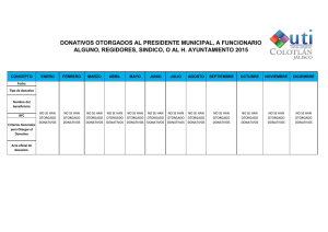 Donativos otorgados al Presidente Municipal 2015