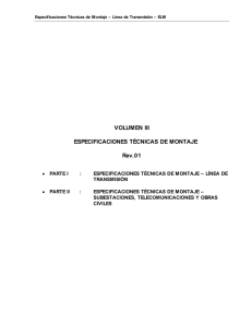 VOLUMEN III ESPECIFICACIONES TÉCNICAS DE MONTAJE Rev.01