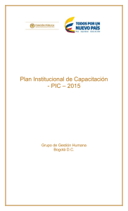 Plan Institucional de Capacitación - PIC – 2015