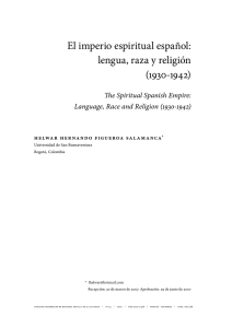 El imperio espiritual español: lengua, raza y religión