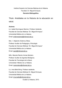 Título: Aristóteles en la Historia de la educación en