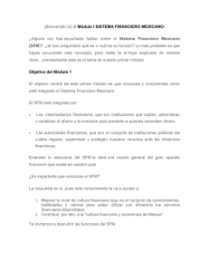 ¡Bienvenido (a) al Módulo I SISTEMA FINANCIERO MEXICANO