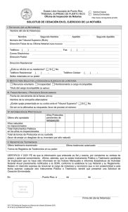 solicitud de cesación en el ejercicio de la notaría