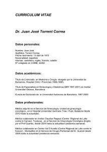 CURRICULUM VITAE Dr. Juan José Torrent Correa