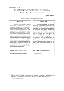 TIPOS DE BOSQUE Y SU PRESIÓN DE USO EN VENEZUELA