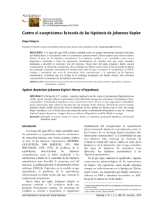 Contra el escepticismo: la teoría de las hipótesis de Johannes Kepler