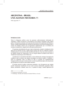 ARGENTINA - BRASIL: UNA ALIANZA NECESARIA (*)