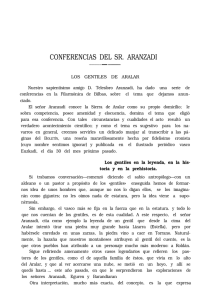 CONFERENCIAS DEL SR. ARANZADI LOS GENTILES DE ARALAR