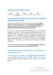 NOVEDADES EN INFORMATIVAS 2015. A