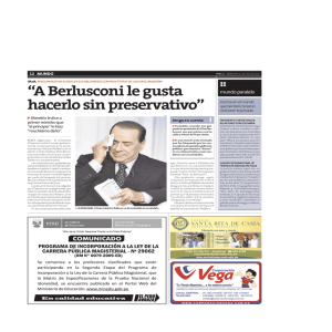 “A Berlusconi le gusta hacerlo sin preservativo”