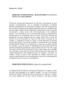 Derecho Internacional Humanitario-Naturaleza Imperativa/Ius Cogens