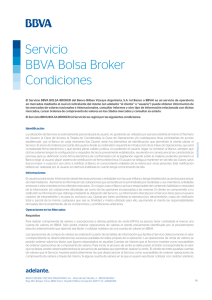 Servicio BBVA Bolsa Broker Condiciones