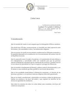Carta Laica - Cátedra Extraordinaria Benito Juárez