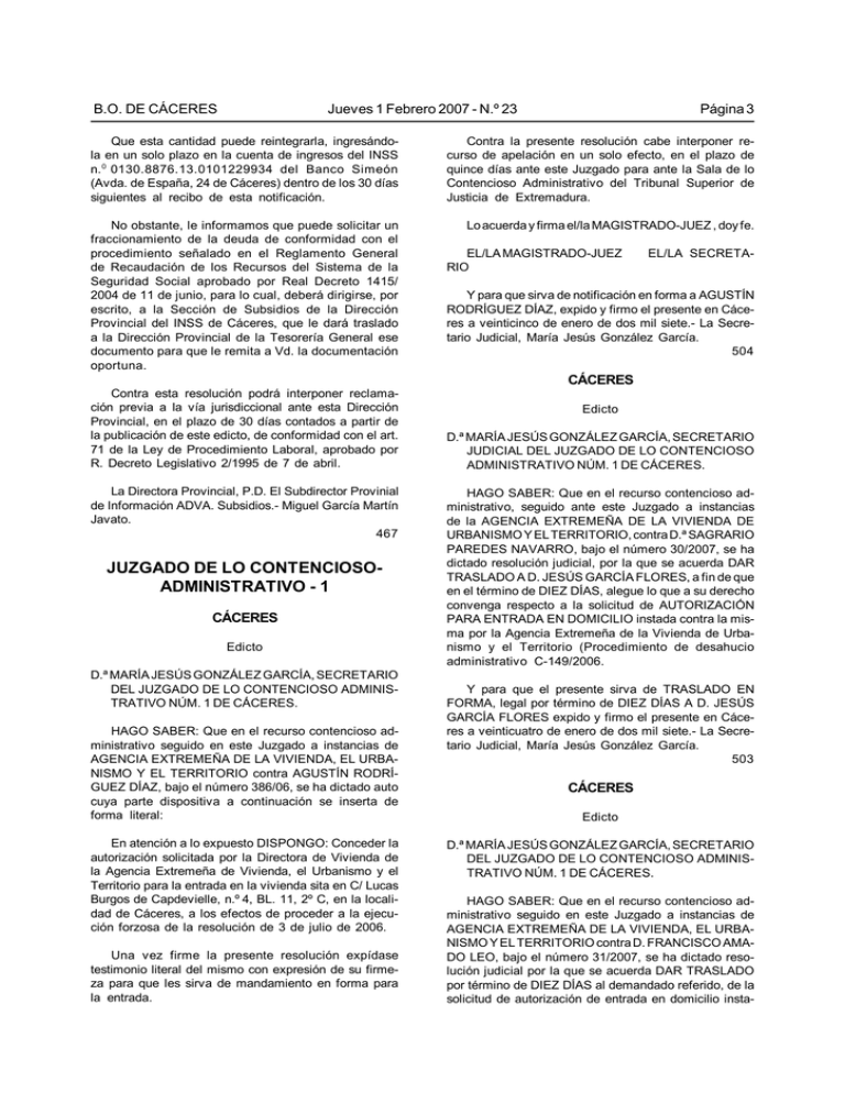 Recurso numero 386/06.