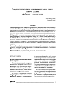 LA ARMONIZACIÓN DE NORMAS CONTABLES EN UN