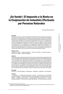 ¡Se Vende!: El Impuesto a la Renta en la Enajenación de Inmuebles