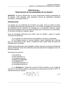 PRÁCTICA No.1 “Determinación de las propiedades de los líquidos” ρ
