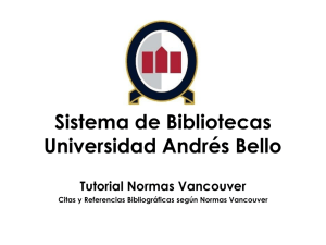 Citas y Referencias Bibliográficas según Normas Vancouver