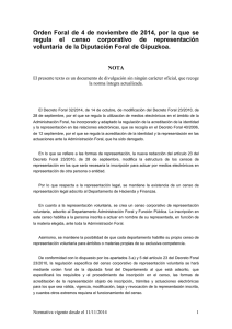 Orden Foral de 4 de noviembre de 2014, por la que se regula el