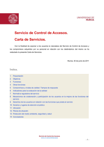 Carta de Servicios del Servicio de Control de Accesos