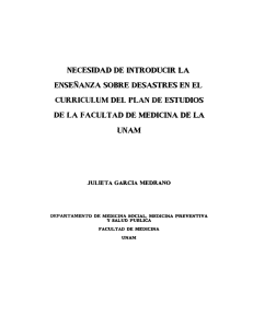 necesidad de introducir la enseñanza sobre desastres en el