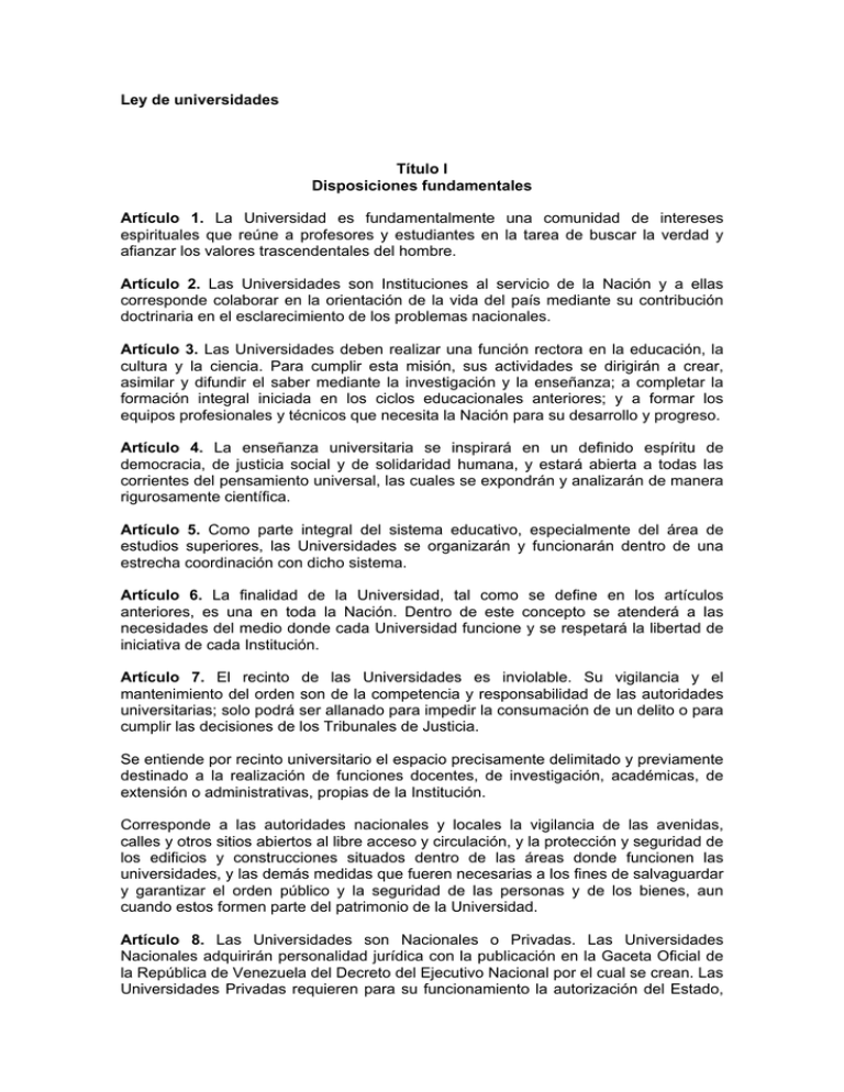 Ley de universidades