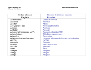 Medical Glossary Glosario de términos médicos English Español