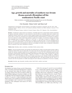 Age, growth and mortality of southern rays bream Brama australis